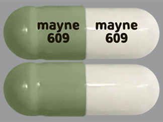 This is a Capsule Er Biphasic 50-50 imprinted with mayne  609 on the front, mayne  609 on the back.