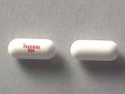 Tylenol Extra Strength: This is a Tablet imprinted with TYLENOL  500 on the front, nothing on the back.