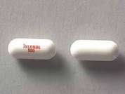 Tylenol Extra Strength: This is a white oblong Tablet imprinted with TYLENOL  500 on the front, nothing on the back, and is manufactured by J&J CONS/KENVUE.