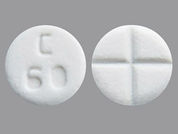 Pyridostigmine Bromide: This is a Tablet imprinted with C 60 on the front, nothing on the back.