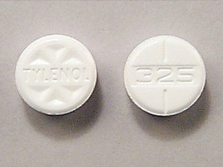 This is a Tablet imprinted with TYLENOL on the front, 325 on the back.