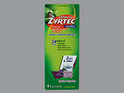 Children's Zyrtec: This is a colorless Solution Oral imprinted with nothing on the front, nothing on the back, and is manufactured by J&J CONS/KENVUE.