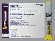 Rasuvo: This is a Auto-injector imprinted with nothing on the front, nothing on the back.
