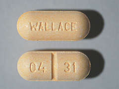 This is a peach oblong Tablet imprinted with WALLACE on the front, 04 31 on the back, and is manufactured by MYLAN SP-VIATRI.