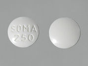 Soma: This is a Tablet imprinted with SOMA  250 on the front, nothing on the back.