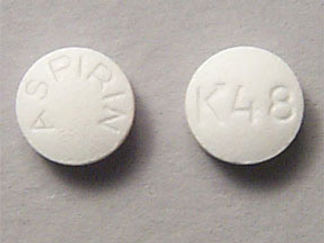 This is a Tablet imprinted with ASPIRIN on the front, K48 on the back.