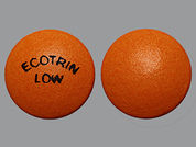 Ecotrin: This is a Tablet Dr imprinted with ECOTRIN  LOW on the front, nothing on the back.