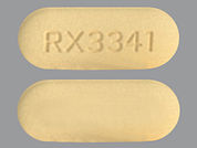 Baxdela: This is a Tablet imprinted with RX3341 on the front, nothing on the back.