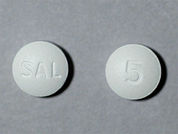 Salagen: Esto es un Tableta imprimido con SAL en la parte delantera, 5 en la parte posterior, y es fabricado por None.