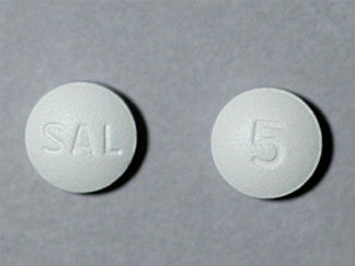 This is a Tablet imprinted with SAL on the front, 5 on the back.