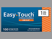 Easy Touch Uni-Slip: This is a Syringe Empty Disposable imprinted with nothing on the front, nothing on the back.