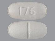 Hydrocodone W/Acetaminophen: This is a Tablet imprinted with 176 on the front, nothing on the back.