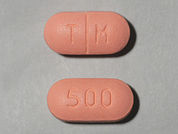 Tinidazole: This is a Tablet imprinted with T M on the front, 500 on the back.