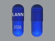 Dicyclomine Hcl: This is a Capsule imprinted with LANNETT on the front, 0586 on the back.