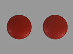 This is a red round Tablet imprinted with nothing on the front, nothing on the back, and is manufactured by MAJOR PHARMACEU.