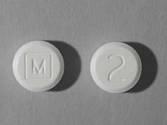 This is a Tablet imprinted with M on the front, 2 on the back.