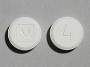 Acetaminophen W/Codeine: This is a Tablet imprinted with M on the front, 4 on the back.
