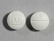 Oxycodone Hcl: Esto es un Tableta blanco redondo imprimido con M en la parte delantera, 5 en la parte posterior, y es fabricado por MALLINCK-SPECGX.