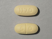 Naltrexone Hydrochloride: This is a Tablet imprinted with 1170 on the front, 5 0 on the back.