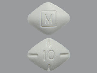 This is a Tablet imprinted with M on the front, 10 on the back.