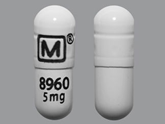 Esto es un Cápsula Er imprimido con logo and logo en la parte delantera, 8960  5mg en la parte posterior, y es fabricado por None.