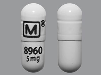 This is a Capsule Er imprinted with logo and logo on the front, 8960  5mg on the back.