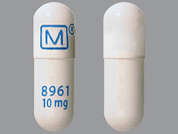 Dextroamphetamine Sulfate Er: Esto es un Cápsula LP blanco oblongo imprimido con logo and logo en la parte delantera, 8961  10 mg en la parte posterior, y es fabricado por MALLINCK-SPECGX.