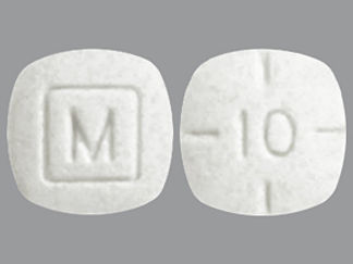 This is a Tablet imprinted with M on the front, 10 on the back.