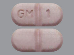 This is a light pink oblong Tablet imprinted with GM 1 on the front, nothing on the back, and is manufactured by BLUEPOINT LABOR.
