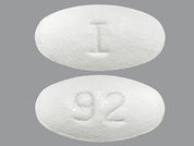 Atorvastatin Calcium: This is a Tablet imprinted with I on the front, 92 on the back.