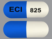 Calcium Acetate: This is a Capsule imprinted with ECI on the front, 825 on the back.