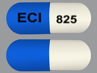 This is a Capsule imprinted with ECI on the front, 825 on the back.