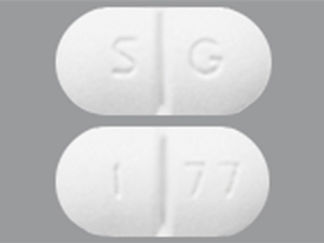 This is a Tablet imprinted with S G on the front, 1 77 on the back.