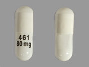 Emend: This is a Capsule imprinted with 461  80 mg on the front, nothing on the back.