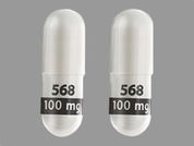 Zolinza: This is a Capsule imprinted with 568  100 mg on the front, nothing on the back.