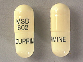 This is a Capsule imprinted with MSD  602 on the front, CUPRIMINE on the back.