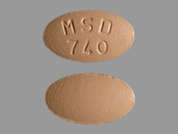 Zocor: Esto es un Tableta imprimido con MSD  740 en la parte delantera, nada en la parte posterior.