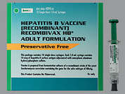 Recombivax Hb: This is a white Syringe imprinted with nothing on the front, nothing on the back, and is manufactured by MERCK SHARP & D.