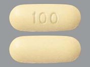 Posaconazole: This is a Tablet Dr imprinted with 100 on the front, nothing on the back.