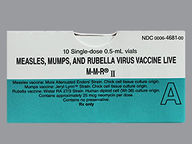 Vial de 12500/0.5 (package of 1.0) de M-M-R Ii Vaccine W/Diluent