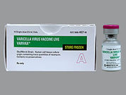 Varivax Vaccine: Esto es un Vial imprimido con nada en la parte delantera, nada en la parte posterior, y es fabricado por None.