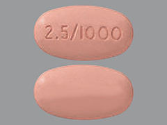 This is a Tablet imprinted with 2.5/1000 on the front, nothing on the back.