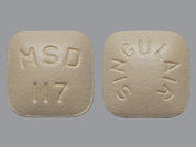 Singulair: Esto es un Tableta imprimido con MSD  117 en la parte delantera, SINGULAIR en la parte posterior, y es fabricado por None.