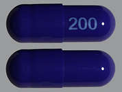 Uro-Mp: Esto es un Cápsula azul oblongo imprimido con 200 en la parte delantera, nada en la parte posterior, y es fabricado por METHOD PHARMACE.