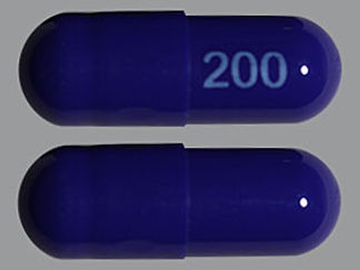 This is a Capsule imprinted with 200 on the front, nothing on the back.