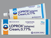 Loprox: This is a Cream imprinted with nothing on the front, nothing on the back.
