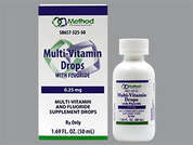 Multivitamin With Fluoride: Esto es un Gotas maraillo pálido imprimido con nada en la parte delantera, nada en la parte posterior, y es fabricado por METHOD PHARMACE.
