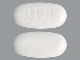 This is a Tablet imprinted with BI 8 on the front, nothing on the back.
