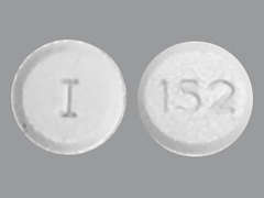 This is a white round Tablet imprinted with 152 on the front, I on the back, and is manufactured by AMICI PHARMA, I.
