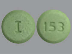 This is a green round Tablet imprinted with 153 on the front, I on the back, and is manufactured by MARLEX PHARM..
